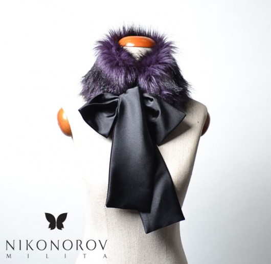 Luksusowy, futrzany kołnierz  milita nikonorov