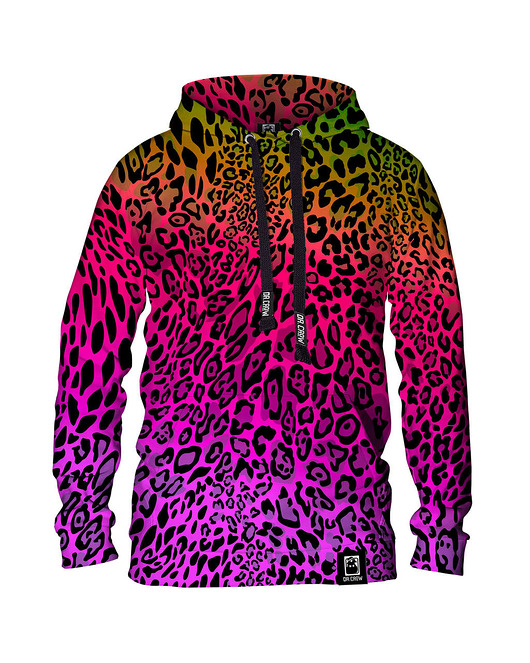 bluza z kapturem damska Damska Bluza z kapturem DR.CROW Multicolor Leopard