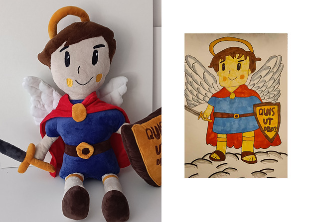 misie i maskotki Maskotka inspirowana rysunkiem, obrazkiem