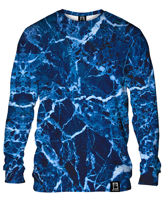bluzy męskie Bluza Bez Kaptura Męska DR.CROW Marble Blue