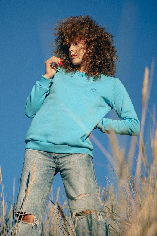 bluza bez kaptura damska Bluza Basic Blue
