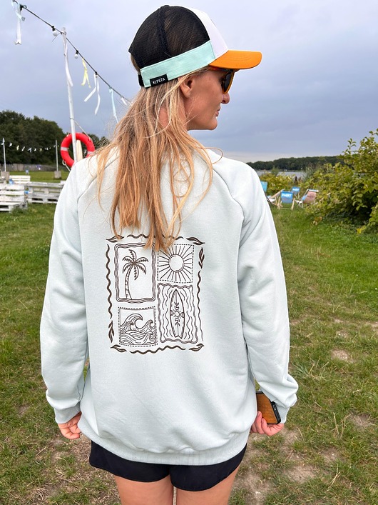 bluza bez kaptura damska Buza - Summer, niebieska