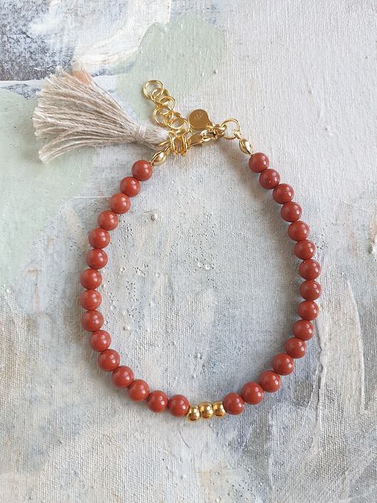 bransoletki z kamieni naturalnych Bransoletka UNO jaspis czerwony