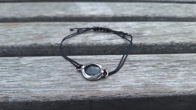 bransoletki wire wrapping Z onyksem - bransoletka sznurkowa