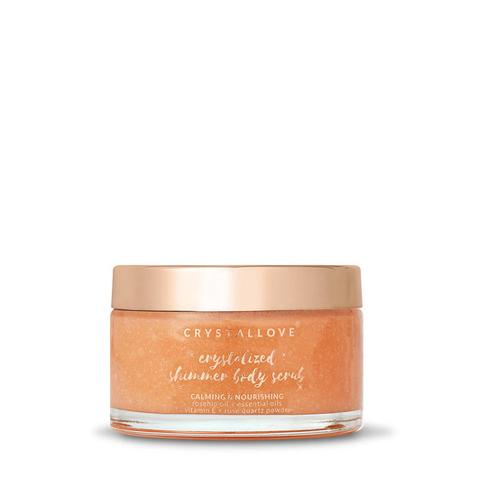peelingi do ciała CRYSTALLOVE Rose Quartz Shimmer Body Scrub - peeling do ciała z kwarcem