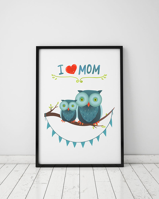 plakat. i love MOM (format A3) Love Life and Forest