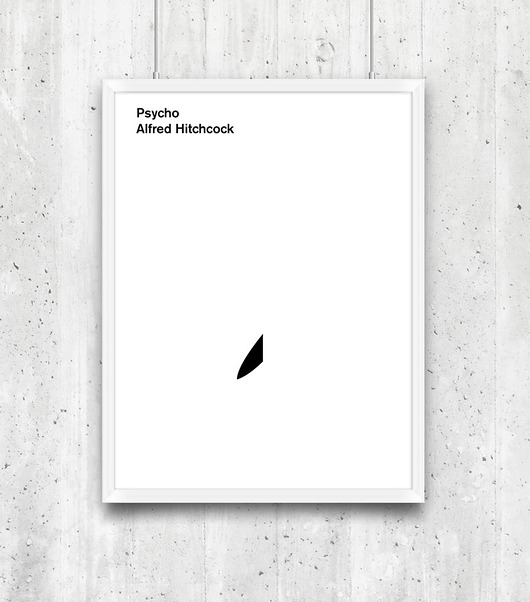 Psycho - Hitchcock -  plakat typograficzny A4 minimalmill