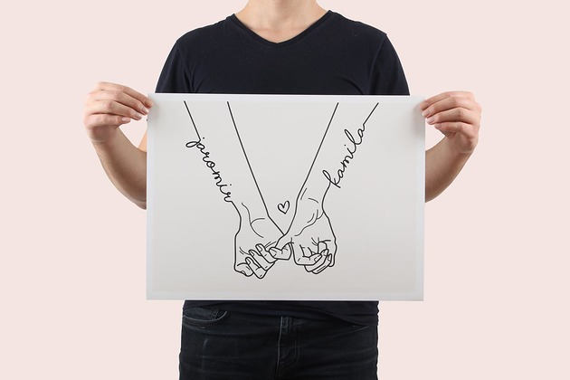 Plakat minimalistyczny złączone dłonie Pankmat