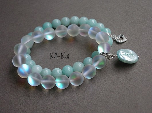 Syrenka + Blue Jade - bransoletki KiKa pracownia