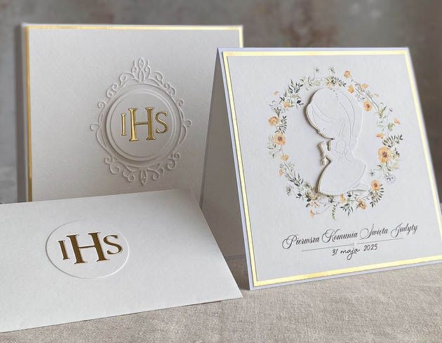 kartki na komunię Kartka na komunię z pudełkiem i kopertą, 76 D