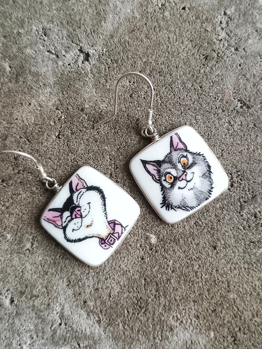 kolczyki ceramiczne Kolczyki ceramiczne w koty