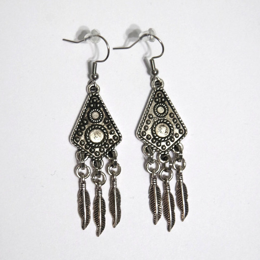 kolczyki - inne Kolczyki wiszące - Boho piórka 2