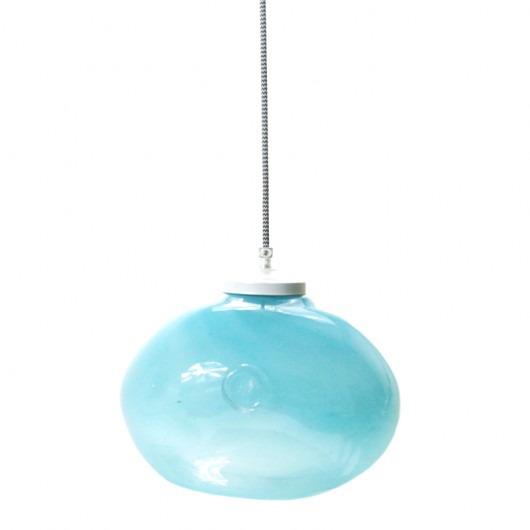 LAMPA WISZĄCA szklana pastelowy turkus GIE EL