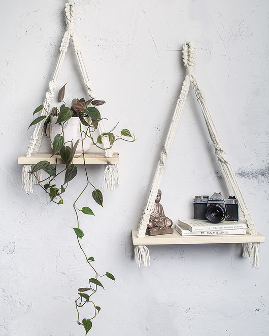 makramy Półka makrama