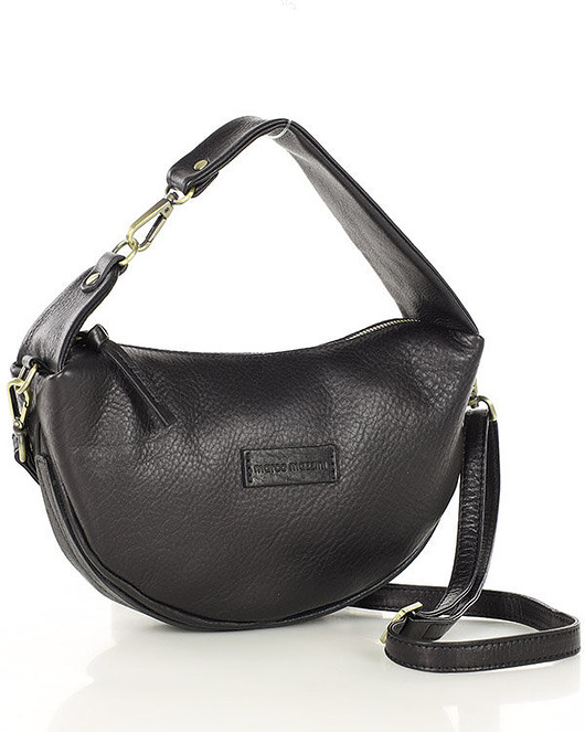 torebki mini Mała czarna torebka elegancka listonoszka skórzana premium MARCO MAZZINI