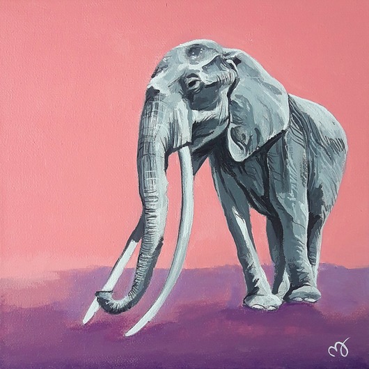 Słoń(F_MU1)- Królowa słoni - 20x20 milamadeart