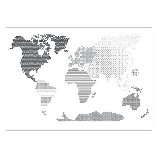 naklejki ścienne do pokoju dziecka Naklejka World Map Black 155x88cm