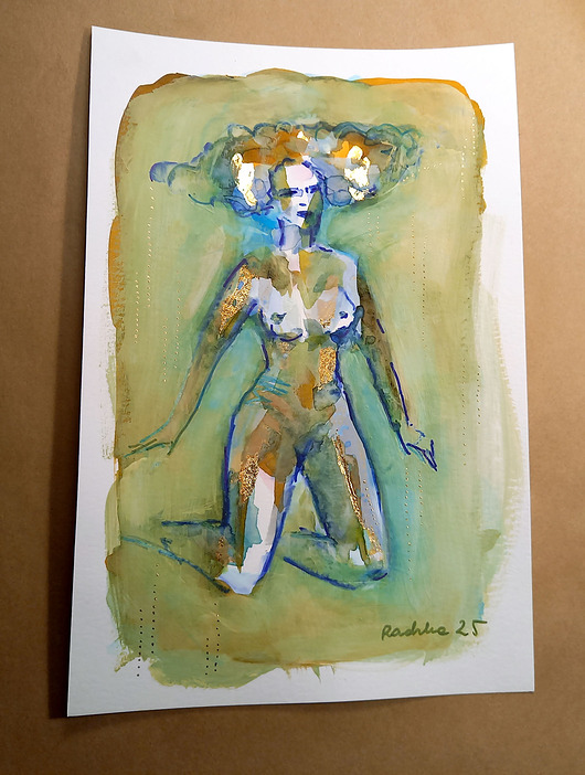 obrazy Kumoszka 14 - akwarela 16x24 cm unikat