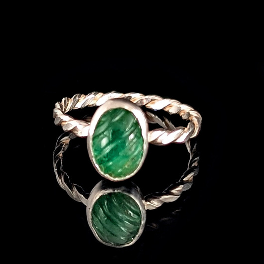 pierścionki srebrne Pierścionek oryginalny szmaragd