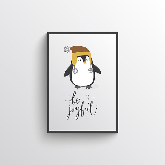 plakat. pingwin (format A3) Love Life and Forest