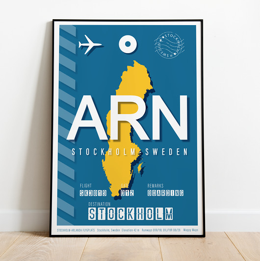 plakaty Plakat lotniczy - Sztokholm Szwecja