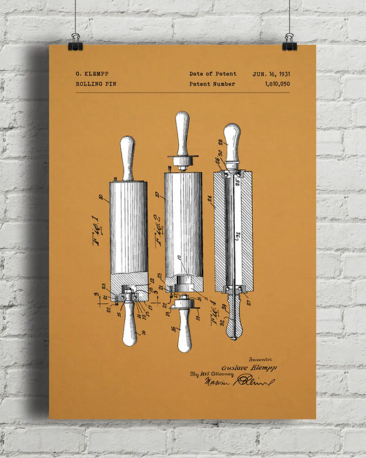 plakaty Plakat Wałek do ciasta - patent techniczny