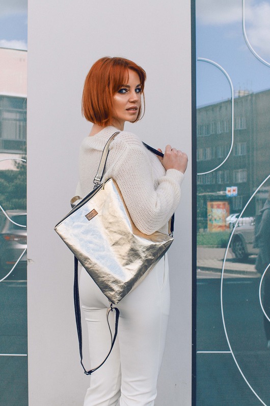 plecaki Plecak z papieru [platynowy połysk]  BACKPACK