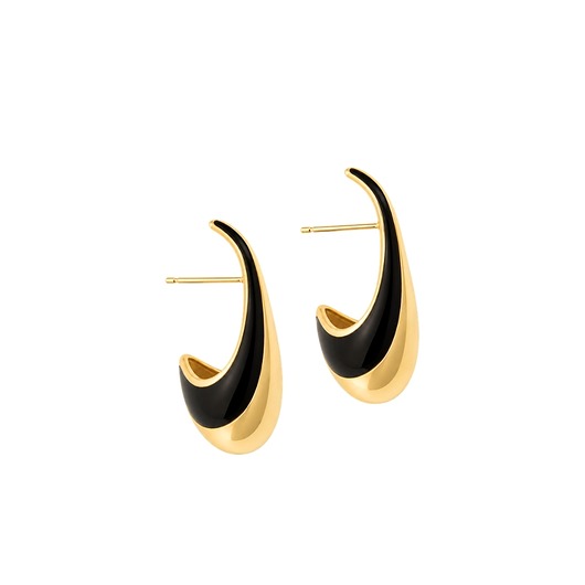 kolczyki - inne Pozłacane Smukłe Kolczyki Black & Gold