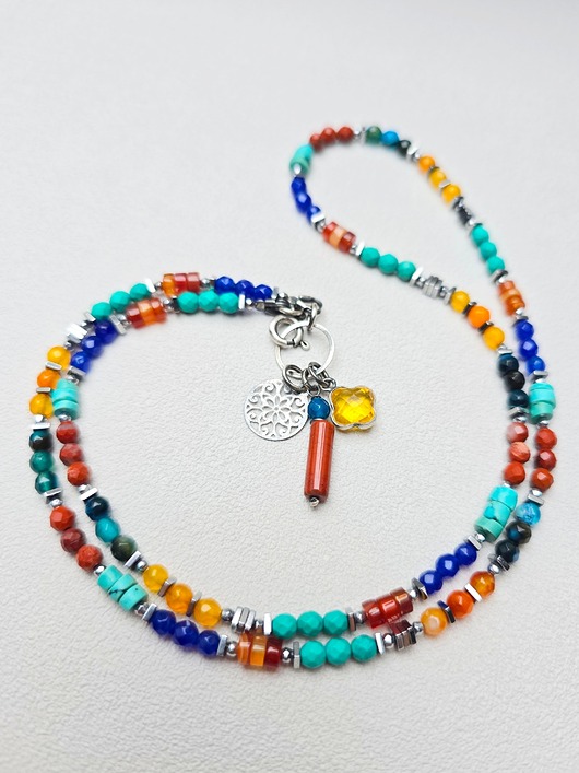 srebrne naszyjniki Naszyjnik Kolory Orientu Srebro