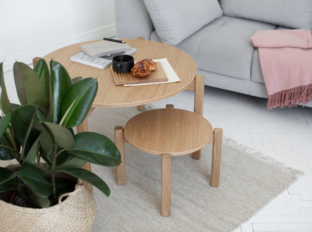 Stolik kawowy PIANO Coffee Table Round dąb NUDO design 