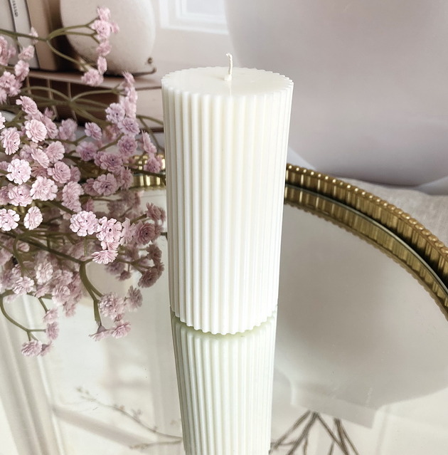 świeczniki i świece Świeca ekologiczna sojowa dekoracyjna kolumnowa "Linea" 100x50mm