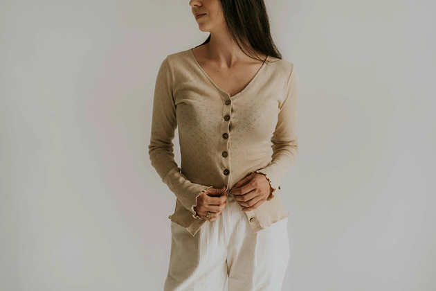 bluzki z długim rękawem damskie Longsleeve Mellow, beżowy