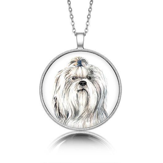 wisiory Medalion okrągły SHIH TZU rasowy pies