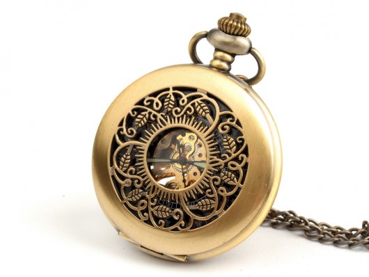 zegarki na łańcuszku Zegarek mechaniczy, wisior z duszą - LAUR - Drobiny Czasu