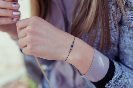 bransoletki z kamieni naturalnych Bransoletka Zodiac Panna Cytryn Sodalit Lapis Lazuli