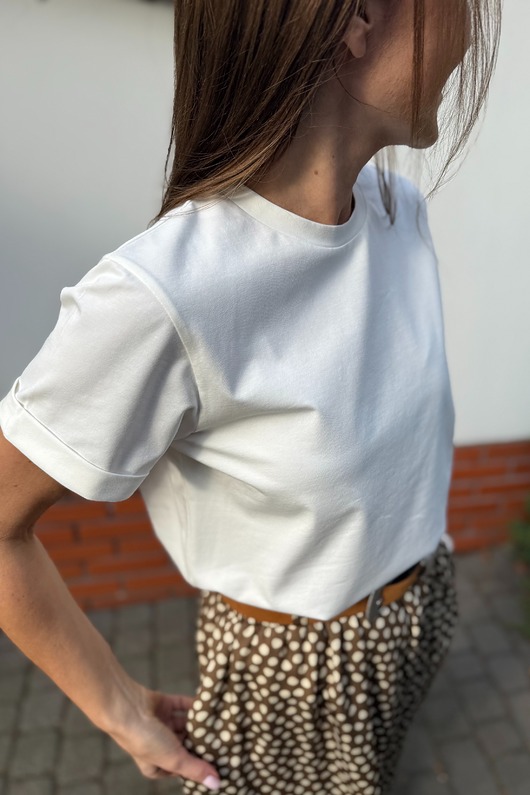 t-shirt damskie Basic Cotton Ecru