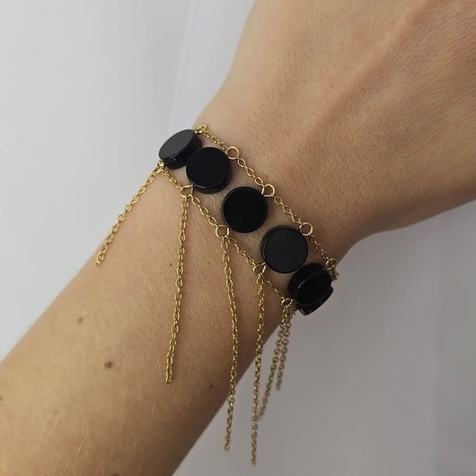 bransoletki z kamieni naturalnych Bransoletka z łańcuszkami Fashion Stones