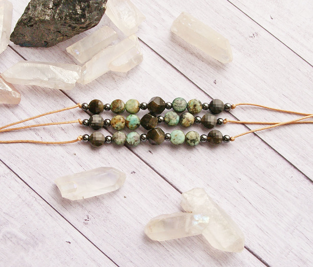 bransoletki z kamieni naturalnych Ochrona, energia - obsydian, turkus afrykański