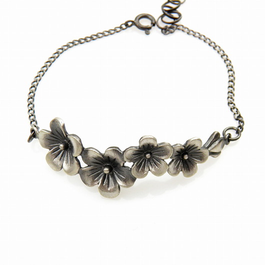 bransoletki srebrne Bransoletka srebrna z barwinkami