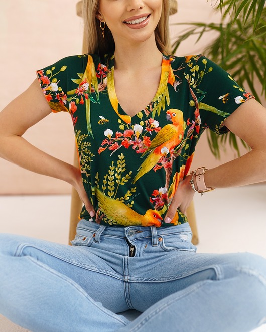 T-shirt Parrots Pinky Planet