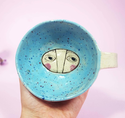 Filiżanka "face to face" błękit II OTOOKA CERAMICS