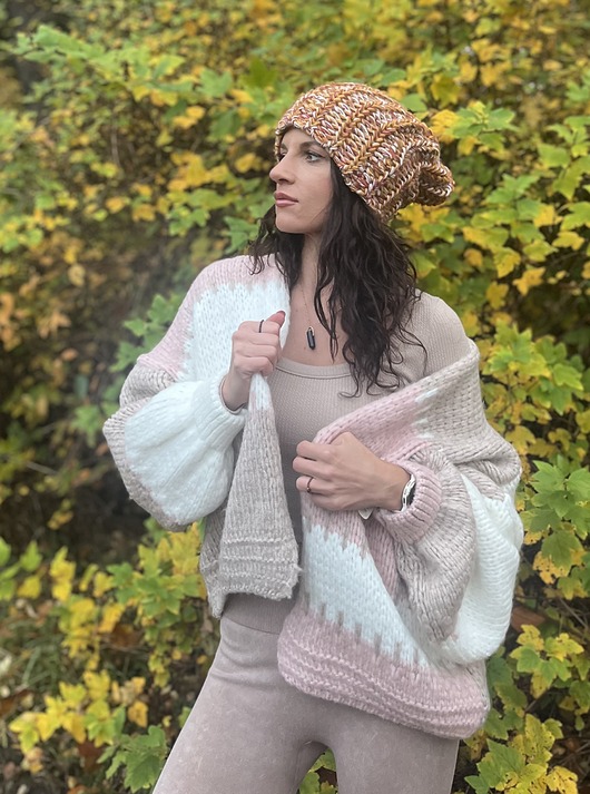 kardigany damskie Sweter damski kardigan beżowy