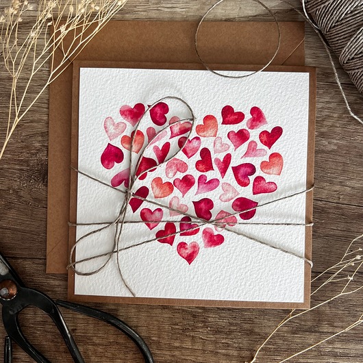 kartki scrapbooking Kartka walentynkowa z sercem 1
