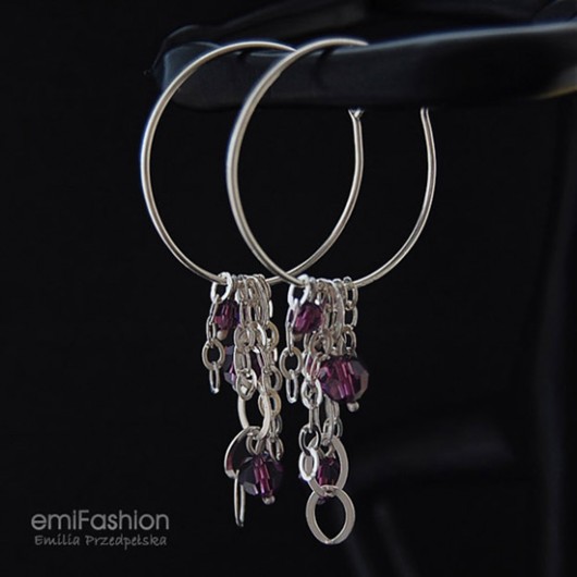 kryształ Swarovski Amethyst - koła MAREMI Jewelry