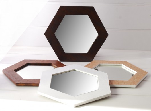 Natura - sześciokątne lustro drewniane / Hexagon Silva Drewniane Dekoracje