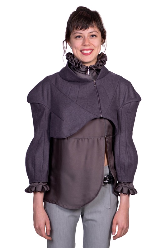 marynarki damskie ASYMETRYCZNE wełniane bolerko