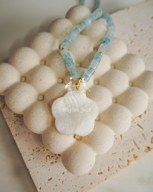 chokery Ocean naszyjnik z błękitnych kamieni