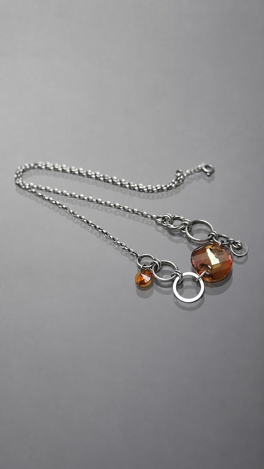 kolie Monetka /cognac / - naszyjnik