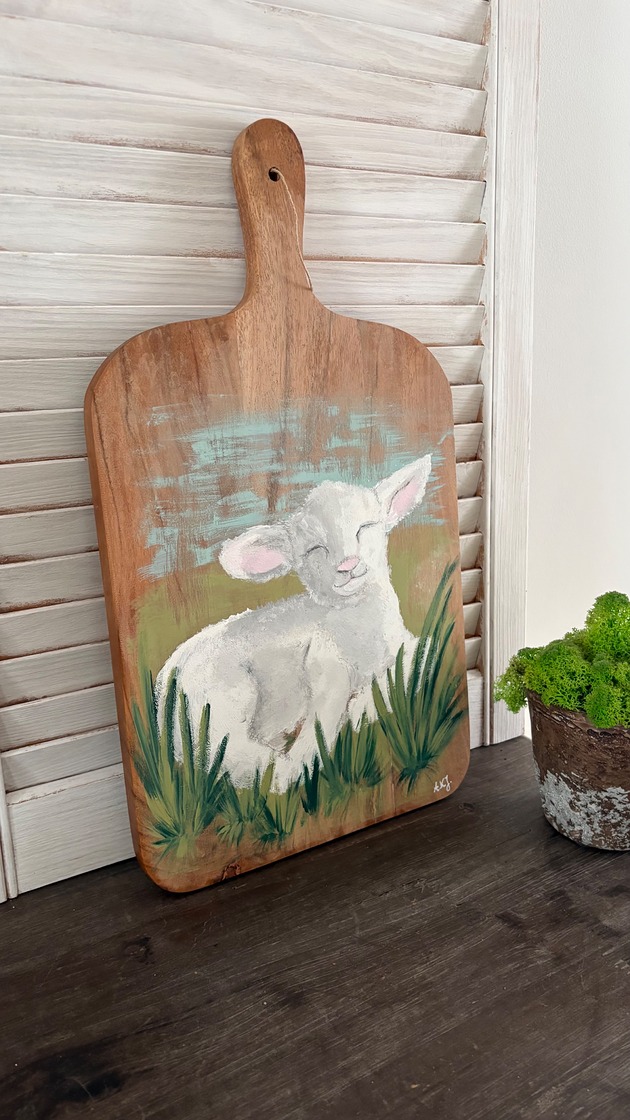 obrazy Szczęśliwa owieczka - cisza poranka Obraz na desce