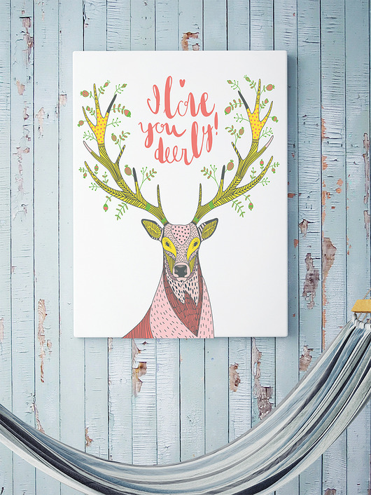plakat. jeleń (format A3) Love Life and Forest